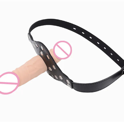 Double-Ended Mouth Gag Strapon Dildo Plug Bdsm Bondage Deep Throat Penis Harness Erotic Product Sex Toys for Couples Adult Games