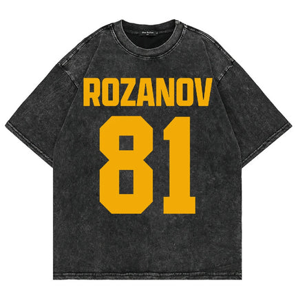 100% Cotton Vintage Washed Heated Rivalry Ilya Rozanov 81 Boston Raiders T Shirt Men Scott Hunter Shane Hollander Acid Wash Tees
