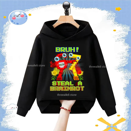 Autumn 67 Italian Brainrot Six Seven Digit Print Kid Fleece Sweatshirt Children's Hoodies Boys Girls Casual Fashion Sport Hooded