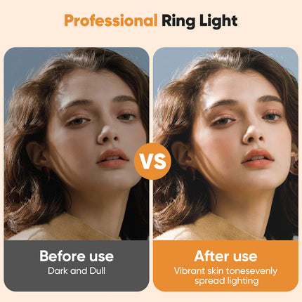 Selfie Light, Clip on Light [Rechargeable], 360°+90° Adjustable 12 Level Brightness Fashionable Portable Phone Selfie Light