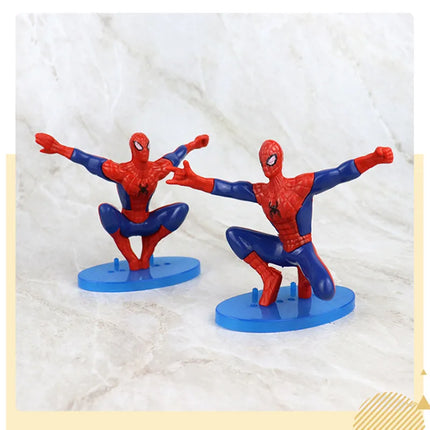 7Pcs/set Superhero Spiderman Anime Figure Siderman doll  boy birthday cake decoration Spiderman Figure kids Christmars gifts