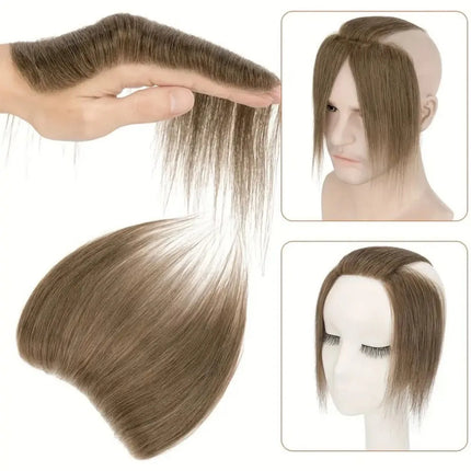 6 Inch Seamless Hairline Topper, Natural Look Replacement for Forehead Fringe & Hairline, Invisible Edge Adhesive Hair Extension