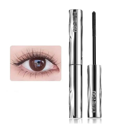 Metal Iron Lashes Mascara Waterproof Silk Fiber Mascara Black Long Curling Eyelash Extensions Non-clumping Eyes Makeup Cosmetics