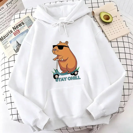 Funny Capybara Hoodie Women/Men Aesthetic Graphic Cute Hoodies Unisex Autumn Winter Harajuku Pullovers Sweatshirts