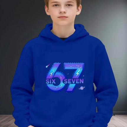 Fun Six Seven 6 7 Meme Design Hoodie for Kids Chaotic Humor Y2k Game Saying Tee Novelty Gift Boys Top Fashion Children's Clothes