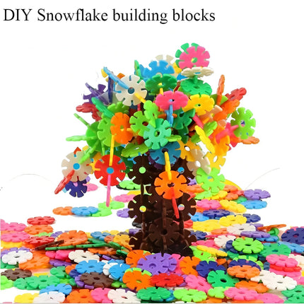 Children's early education insert bag Snowflake building block set, children's educational building blocks, children's DIY toys