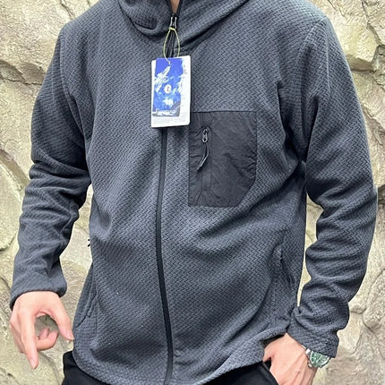 Outdoor Pine Pattern Knitted Fce Hoodie Breathable Men Women Sweatirt Casual Sle Stand Fit Long Sve Zipper ...