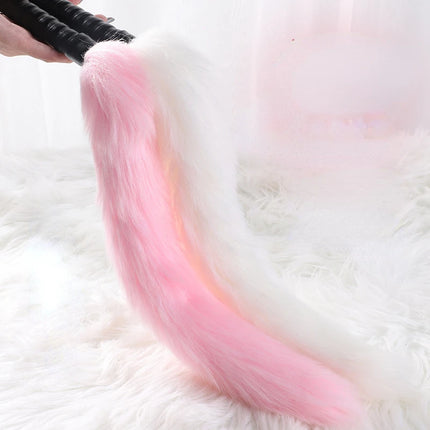 Couples Fox Tail Whip PU Leather Flogger with Spanking Paddle Ergonomic Handle for BDSM Adult Game And Erotic Fun for Women