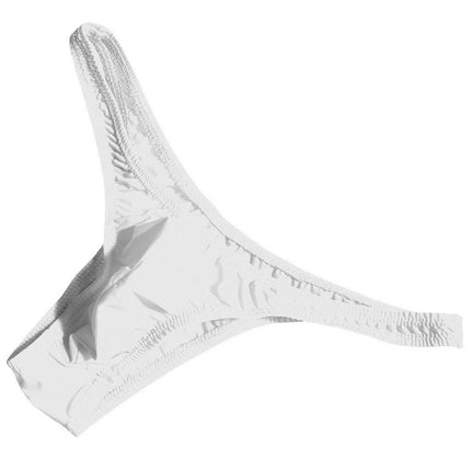 Men’s Ice Silk High Stretch Thong Panties Lingerie Sexy Crotch Bulge Pouch G-string Underpants Solid Color Comfortable Briefs