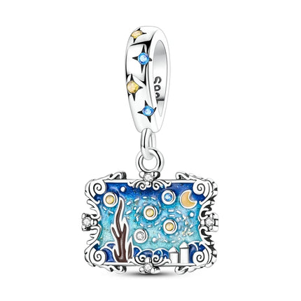 Blue Series 925 Sterling Silver Owl Butterfly Pirate Ship Car Beetle Clogs Charm Fit DIY Bracelet Necklace Fun Matching Gifts