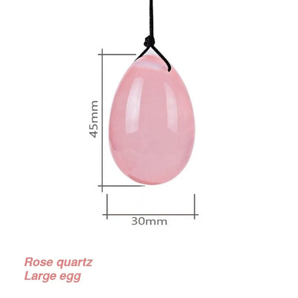 Pure Natural Rose Quartz Yoni Egg Vaginal Muscles Tightening Ball Women Kegel Exerciser Pink Crystal Egg Massage Ball and Wand