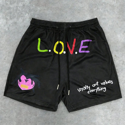 2026 Summer New Style Men's Shorts with 3D Letter Pattern Print Street Casual Fashion Comfortable Breathable Lightweight
