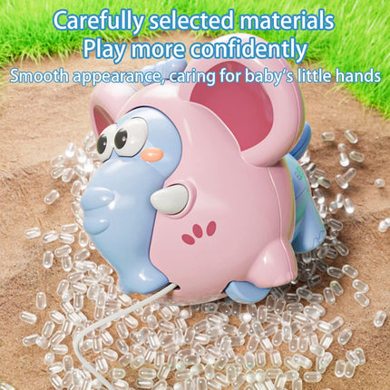 Children's Pull-String Banana Elephant Winding Toy, Wind-Up Scooter, Creative Cartoon Cute Animal Pull-String Baby Crawling Toy