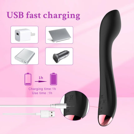 Flexible Finger Design High-End Silicone G-Spot Vibrator with Clitoral Stimulation – Waterproof, Quiet, Rechargeable Adult Toy f