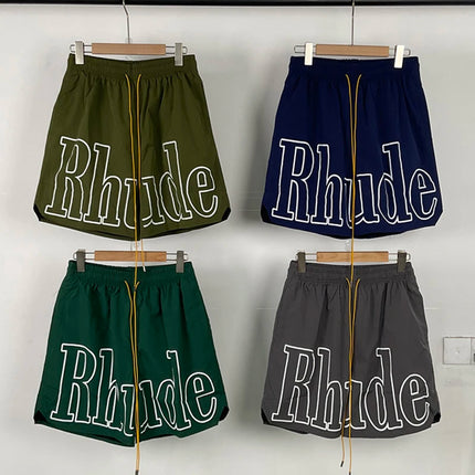 American Rhude Shorts Casual Loose Breathable Multi-color Trendy Mesh Beach Sports Shorts