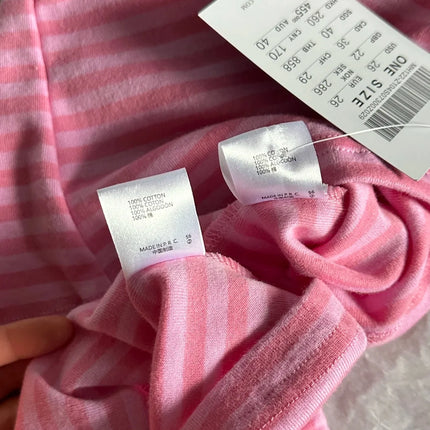 Pink Striped Collection Tshirt Women Simple Casual Cotton Buttons T-shirts Sweet Cute Preppy Style Camisole+Slim Short Pants Y2K