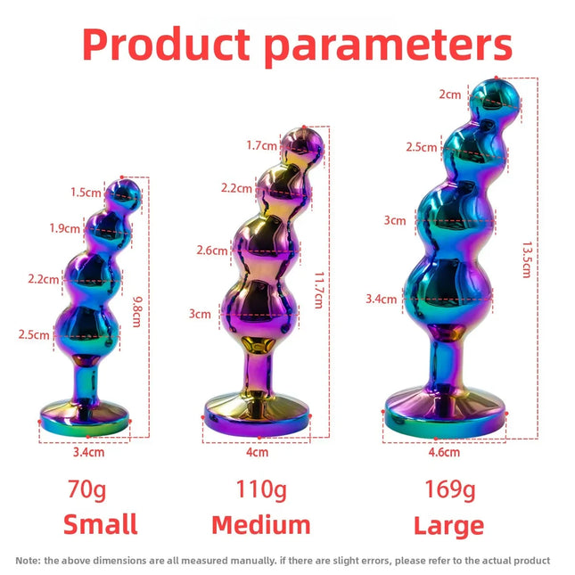 Metal Anal Plug Prostate Massager Anal Beads Butt Plug Metal Dildo G-spot Stimulating Sex Toys for Men and Women Butt Plug