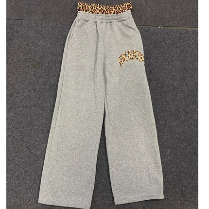 2025 lined leopard print letter embroidered street casual pants y2k, men's and women's hooded sweatshirt, new trendy brand for k