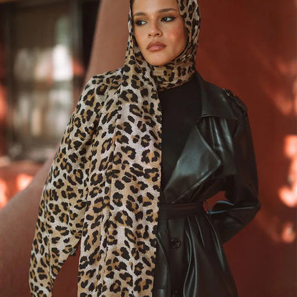 Ramadan Muslim Hijabs Women Spring Leopard Print Scarves Shawl Luxury Eid Hijab Wrap Islam Turban Female Party Headscarf 2026