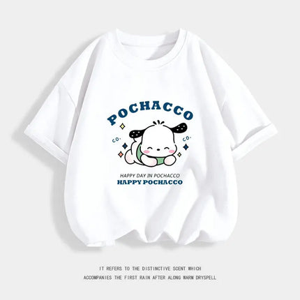 Pure Cotton Children's T-shirt 2026 Cute and Fun Pacha Dog Cartoon Printed Western-style Parent-child Outfit for Boys and Girls