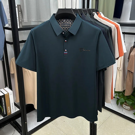 Luxury Man Short-Sleeved Polo Shirt Lapel Button Letter Embroidery Spring Casual Elegance T-Shirt Simple Business Men's Clothing