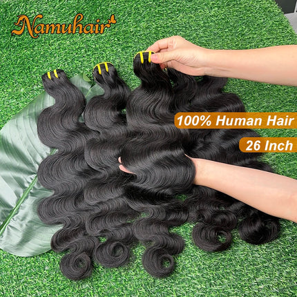 Body Wave Bundle 100% Human Hair 18 20 22 Inch Unprocessed Virgin Hair 3 4 Bundles Human Hair Extensions For Women Natural Color