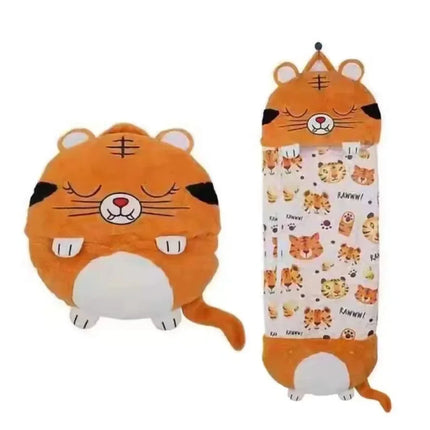 Children's Cartoon Sleeping Bag Kids Animal Soft Lazy Sleepsacks Baby Plush Doll Pillow Sleep Sack for Boys Girls Birthday Gift