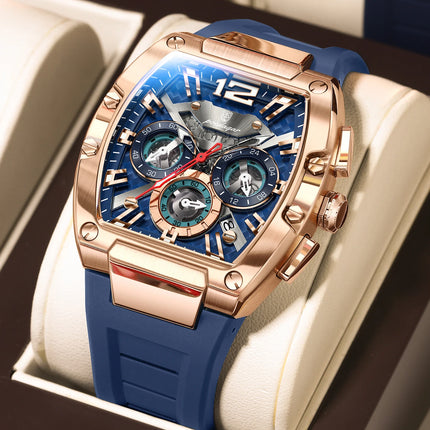 POEDAGAR Luxury Man Quartz Watch Sports Military Watch For Men Waterproof Luminous Date Chronograph Silicone Strap Men's Watches