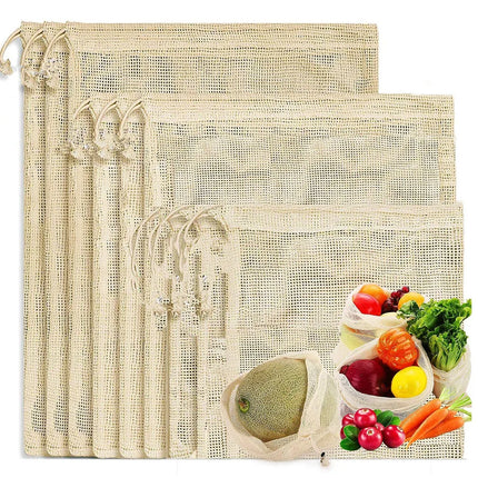 Reusable Cotton Mesh Bags / Sacs Filet Coton Réutilisables