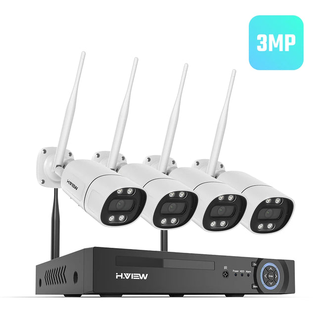 H.view 8CH 3MP 5MP Wireless 2.4GHz Wifi Camera Security System CCTV Camera Video Surveillance Kit NVR Outdoor Two-Way Audio