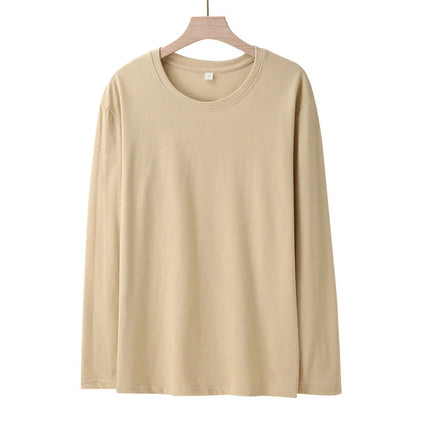 Long Sleeves T-Shirts Men Tee Tops Male Cotton Plain Tshirts Pullovers Plus Size 4XL 5XL Undershirts Man Clothing Autumn Spring