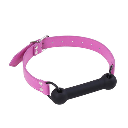 Professional Pony Play Bit Gag Silicone Mouth Restraint Red Stitch Leather Strap BDSM Bondage Slave Role Play Adult Fetish Toy