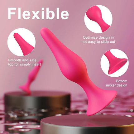 4 Sizes Silicone Dildo Sucker Anal Butt Plug Unisex Wearable Stopper Adults Sex Toys for Men Women Prostate Trainer Massager