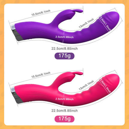 Waterproof G-Spot Rabbit Vibrator 10 Modes Strong Vibration Clitoral Stimulator Adult Toy with Powerful Massage for Fun Game