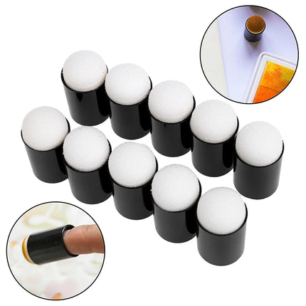●10Pcs Makeup Finger Sponge Daubers For Paint Ink Pad Stamping Chalk Reborn Art Tools