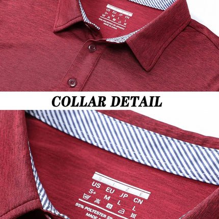 TACVASEN Summer Polo T-shirts Mens Casual Short Sleeve Shirts 3 Buttons Down Quick Dry Breathable Golf Fishing Pullover Workwear