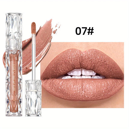 Beauty Purple Glitter Liquid Lipstick - Highly Pigmented Velvet Matte Waterproof Long Lasting Non-Stick Cup