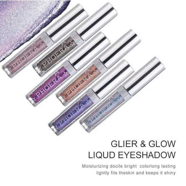 PHOERA Metallic Eye Shadow Diamond Shiny Eye Liner Pen Eyeshadow Long Lasting Shimmer Pigmented Eye Shadow Maquillaje