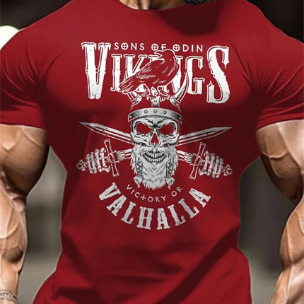 New Men's Fitness T-Shirt Fierce Gym Sports Short-Sleeved Top Quick-Dry Round Neck T-Shirt Fitness Competition Training Clothes
