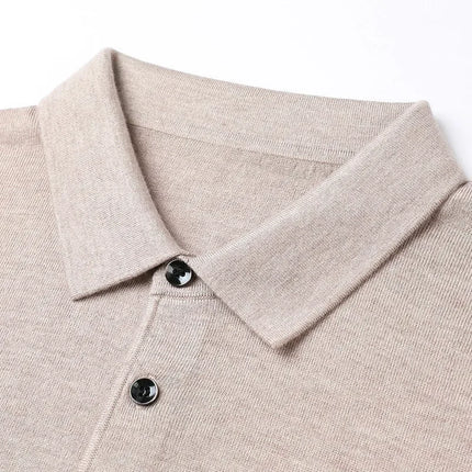 100% Pure Wool Cashmere Sweater Men's POLO Neck Knitted Pullover Autumn Winter New Warm Top Fashion Korean Edition Jacket