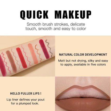2 In 1 Lipstick lipliner Matte Highly Pigmented Waterproof Long Lasting Non stick Cup Lip Makeup