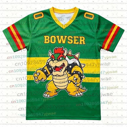 2026 Men Women Bros Yoshi Peach TShirt Summer Breathable Boy Girl V-neck Tee Oversize Short Sleeve Football Jersey For Fans Gift