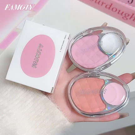 Whitening Shine Duo Blush Palette Velvet Mist Blusher Highlighter Palette Matte & Pearlescent Glitter Cheek Contour Shadow