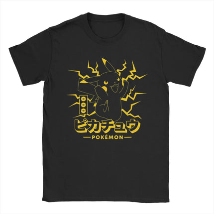 Summer New Original Pokémon Cartoon Printed T-Shirt Men's and Women's American Large Size Trend Loose Casual Short Sleeve