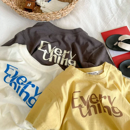 2025 Summer Baby Cute Letter Print T-Shirts for Boys Girls Children Short Sleeve T-Shirts Infant Kids Loose Casual Top Clothes