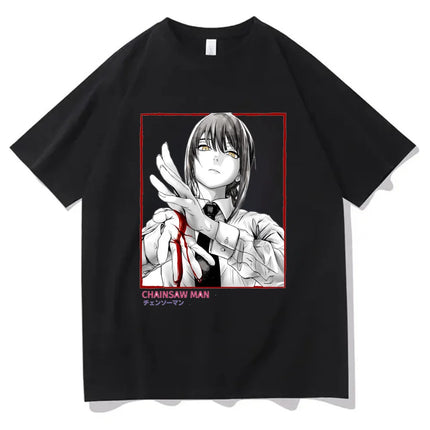 Chainsaw Man cotton shirt teen University graphic Grunge Retro t-shirt Classic Punk 2000s Trendy