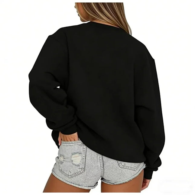 Spring Autumn Women's sweatshirt daily Casual Pullover Solid Color Sportswear comfort O-Neck Tops Loose long sleeve sweatshirt