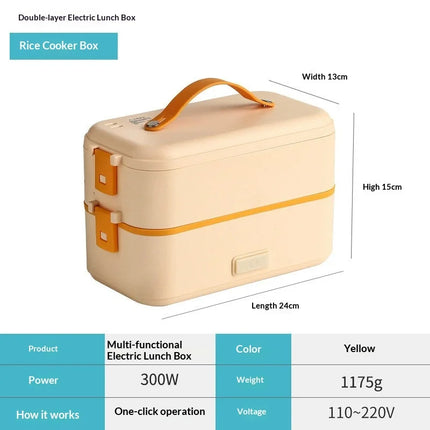Hot Selling Stainless Steel Portable Electric Heating Lunch Box With Auto Warming Function for Office Travel and Camping Use
