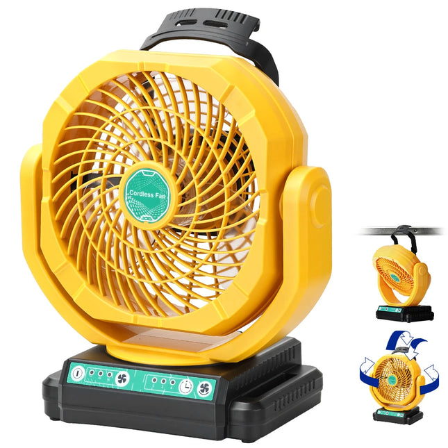 Cordless Oscillating Fan for Dewalt 20V 60V Battery, 3-Speed Jobsite Industrial Camping Fan(Battery not Included)