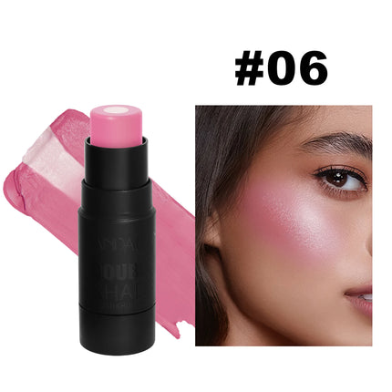 Velvety Sandwich Blush Highlighter Stick Long Lasting Rouge Tint Cream For Cheeks Lips Eyes Easy Blend Natural Look